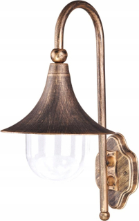 Záhradné nástenné svietidlo - Dekoratívna vonkajšia nástenná lampa K-8125 Čierna/zlato