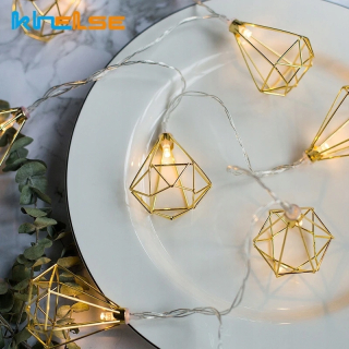 Svetelný stĺp do záhrady - Diamantové LED zlaté medené strunové svetlá 1,5M/3M 10/20 LED rozprávkové žehličky