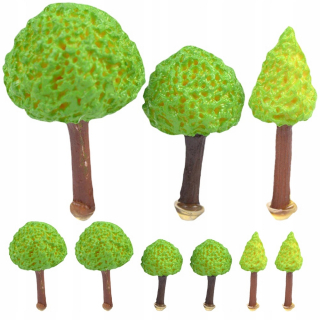 Diorama Tree malé dekorácie umelé stromy 9 ks