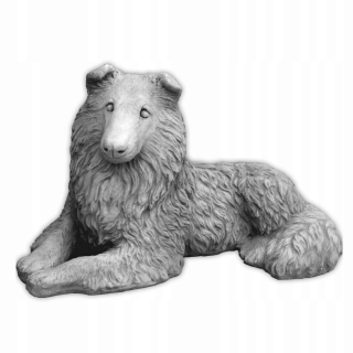 Dlho -krémová postava Collie Concrete Garden postava