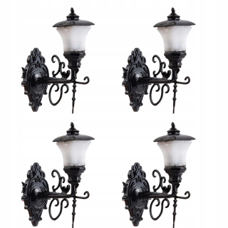 Dekorácia do záhrady - Miniatúrna nástenná lampa pre bábiky 4 ks