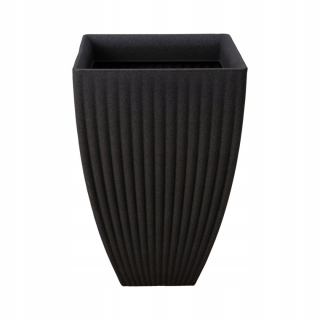 Záhradný kvetináč - Lotosový kvetináč vysoký, antracit, 60 cm, obdĺžnikový, vysoký kvetinový obal
