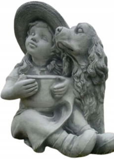 Záhradná postava Girl figure so psom