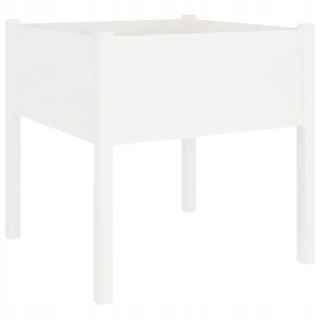 Záhradný box- Záhradný hrniec, biely, 70x70x70 cm, masívne drevo S