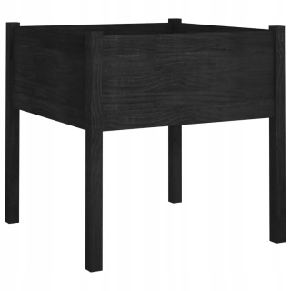 Záhradný box- Záhradný hrniec, čierna, 70x70x70 cm, masívne drevo
