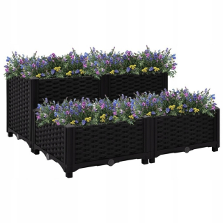 Záhradný box- Záhradný hrniec čierny 80x80x38cm polypropylén