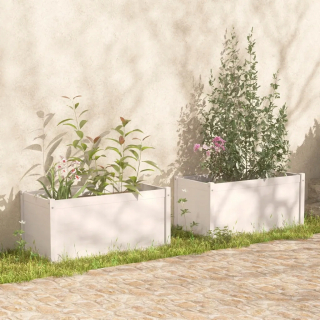 Záhradný box- Záhradné hrnce, 2 ks, biele, 100x50x50 cm,