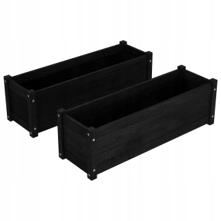 Záhradný box- Záhradné hrnce, 2 ks. Black, 100x31x31 cm borovica