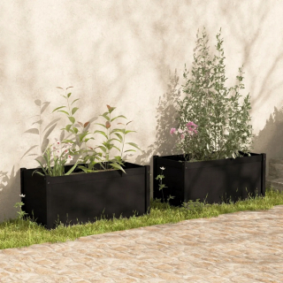 Záhradný box- Záhradné hrnce, 2 ks, čierna, 100x50x50 cm,