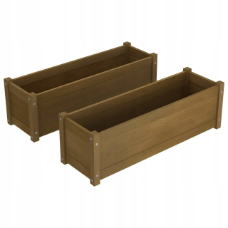 Záhradný box- Záhradné hrnce, 2 ks, medovo hnedá, 100x31x31cm