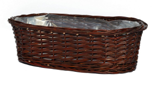 Prútený kvetinový pásový prútený shell 37 cm