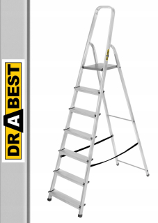 Domáci hliníkový rebrík 7 Postupný DRABest +Hook