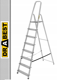 Domáci hliníkový rebrík 8 stupňov DRABest +Hook