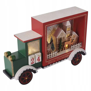 Drevená van Adventná kalendár