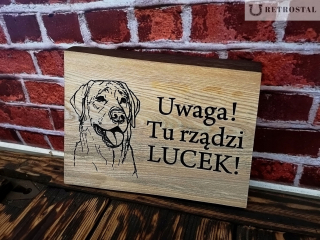 Dekorácia do záhrady - Drevená doska so psom Schnauzer Dog nemecký špendlík