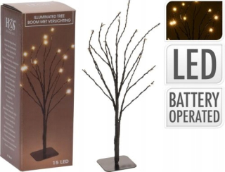 Žiariaci strom 15 LED teplé biele 30 cm interné