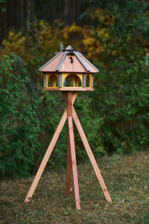 Kŕmenie veľkých vtákov so stojanom s chovným stánkom XXL Wood Tik Polski