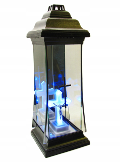 Big Sviečkové sklenené lucerny + LED kríž