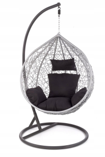 Závesné hojdacie kreslo - Eggy Garden Armchair popol / čierna