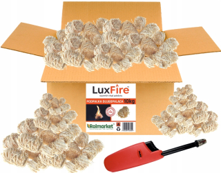Brikety, uhlie na grilovanie - Eco Fibber Lux požiarny krb pre gril kachlí 10 kg + zapaľovač
