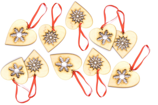 Eco Wooden Baubles Set 10ks vianočné ozdoby