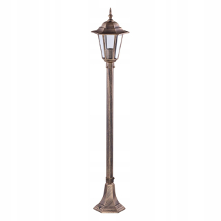 Svetelný stĺp do záhrady - Elegantná, zdobená záhradná lampa K-6009b čierna/zlato zo štandardnej série