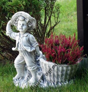 Garden Figur Pot Boy s košom S101141