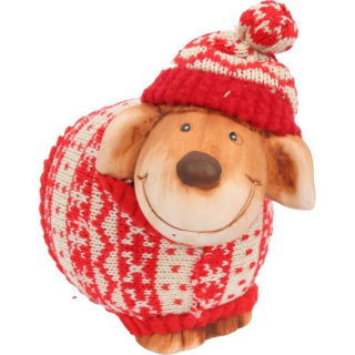 KERAMICKÁ OVEČKA V SVOJKU 15 CM