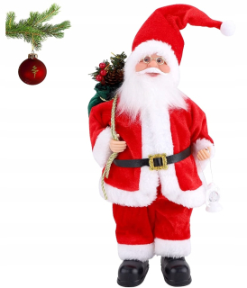 Figurín Santa Claus stál stajňu 32 cm