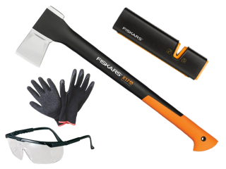 Sekera - FISKARS štiepacia sekera X17 + OSTRIE + OKULIARE