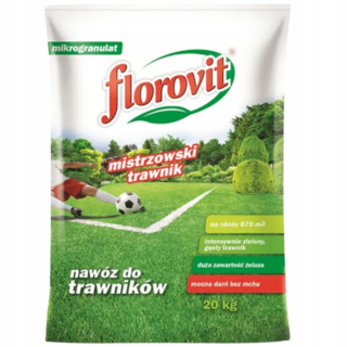 Záhradné hnojivo - Florovit Lawn Grass Majstrovstvá hnojiva Lawn 20 kg +Iron 760M2