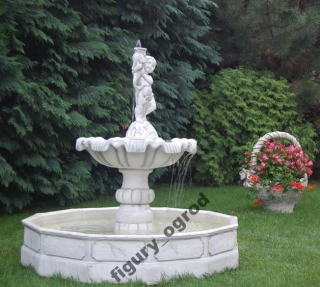 Fontánový chlapec s rybou +bazén M108 čerpadlo nové
