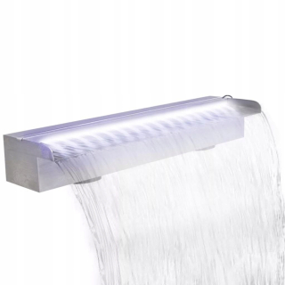 Záhradná fontána vodopád oceľ 33 LED 60 cm