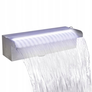 Vodopád fontány pre záhradnú oceľ 30 cm + 15 LED