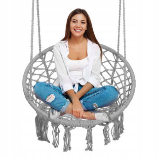 Záhradná hojdačka - Závesné kreslo Garden Home Storky Nest Swing Boho Grey 80 cm