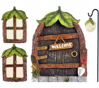 Fairy Door Garden 14 cm Mini dvere a okná Lanterns