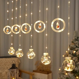 Svetelný stĺp do záhrady - Rozprávka LED curtain Light String vianočné guľové drôty Copper Girland Girland