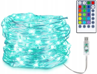 Svetelný stĺp do záhrady - Rozprávkové svetlá zapojte strunové svetlá 16 farebné svetlá USB LED reťazec