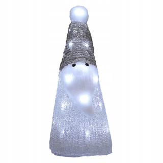 LED akrylová figurína biela Santa 12x12x31cm