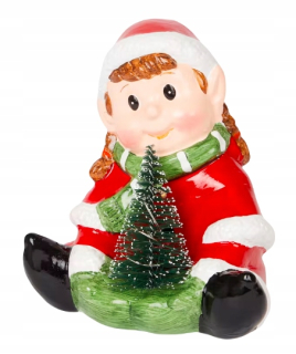 Elf figurín snehuliak Mikołaj zo svetla svetla