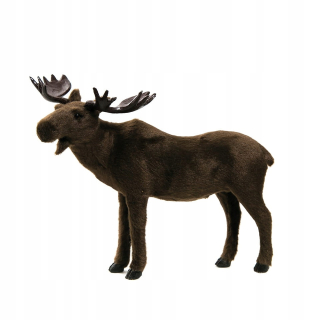 Postava Moose vianočná kožušina 19 cm hnedá