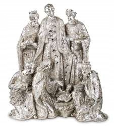 Figurína striebornej vianočnej postieľky 40,5 cm
