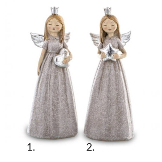 Angel Figur v striebornej korune 14x5,5 x 5 cm
