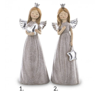 Angel Figur v striebornej korune 19,5 x 7,5 x 6 cm