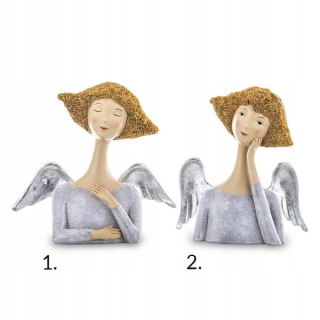 Figurínový anjelský strieborný krídla 20 cm