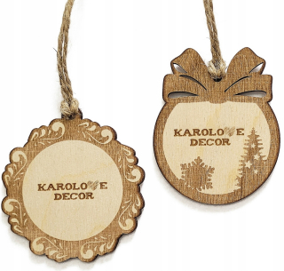 Spoločnosť prívesok Drevené vianočné logo Bauble