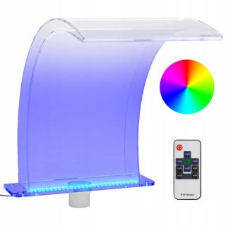 Fontána bazénu s RGB LED a pripojeniami, akryl,
