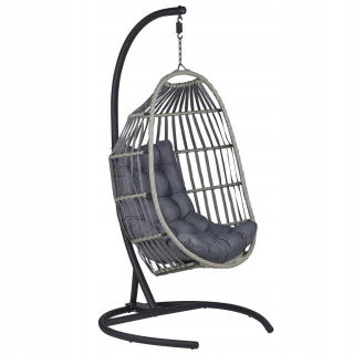 Závesné hojdacie kreslo - Závesné kreslo s tmavou farbou Rattan Rack
