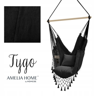 Závesné hojdacie kreslo - Brazílske kreslo Tygo Black Ameliahome - H