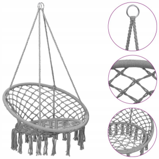 Závesné hojdacie kreslo - Kreslo hojdacej hojdačky, 80 cm, šedá